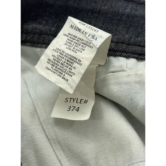 Street Label Los Angeles Coated Jeans Roses Floral Straight Metallic USA Size 32 - Picture 10 of 11